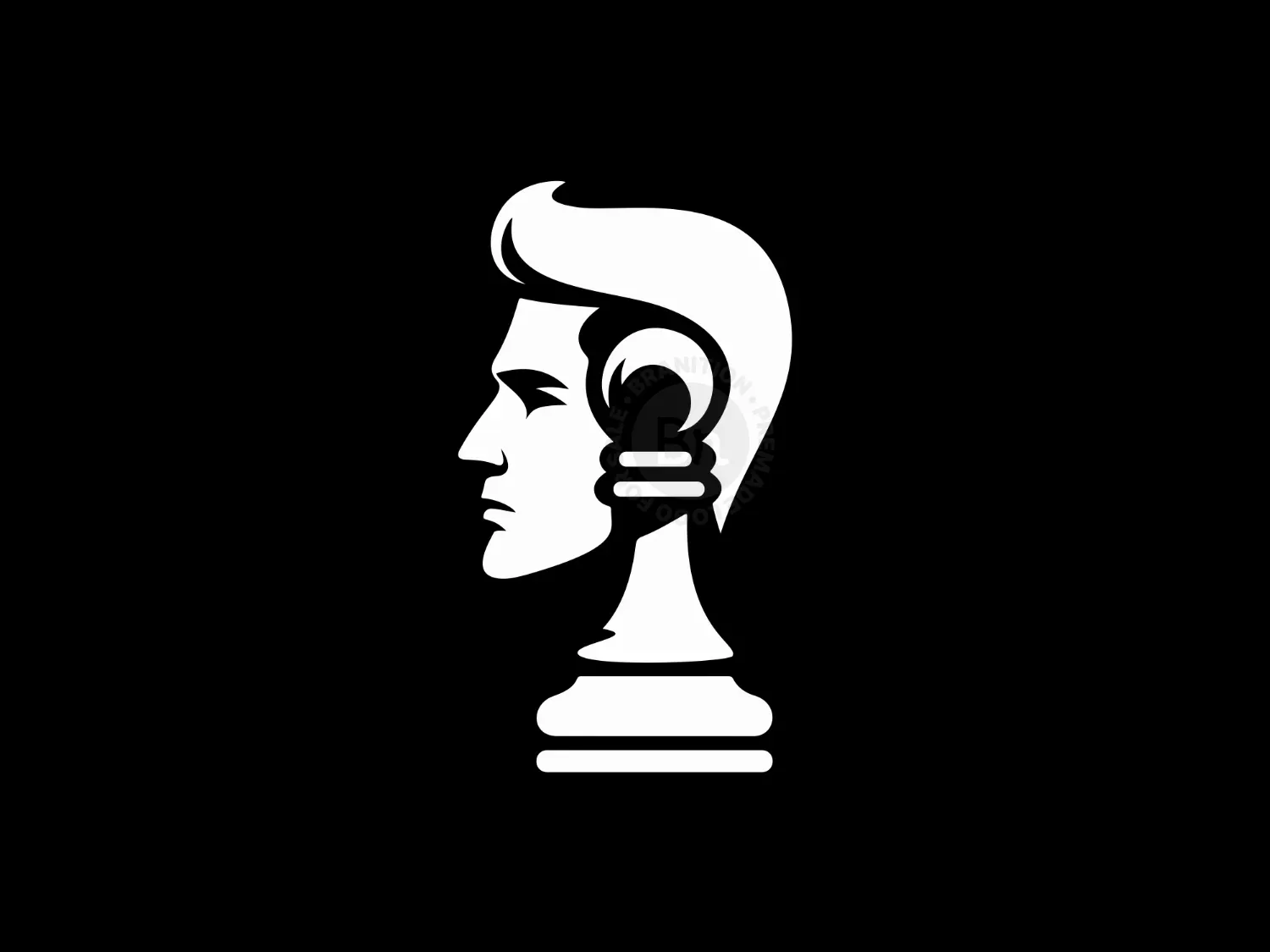 Elegant Man As A Chess Piece Logo