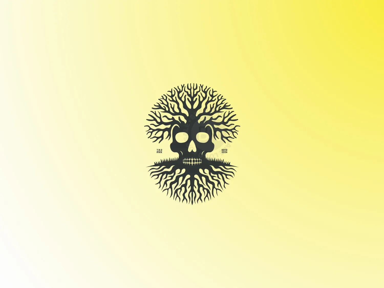 Creepy Skull With Tree Logo