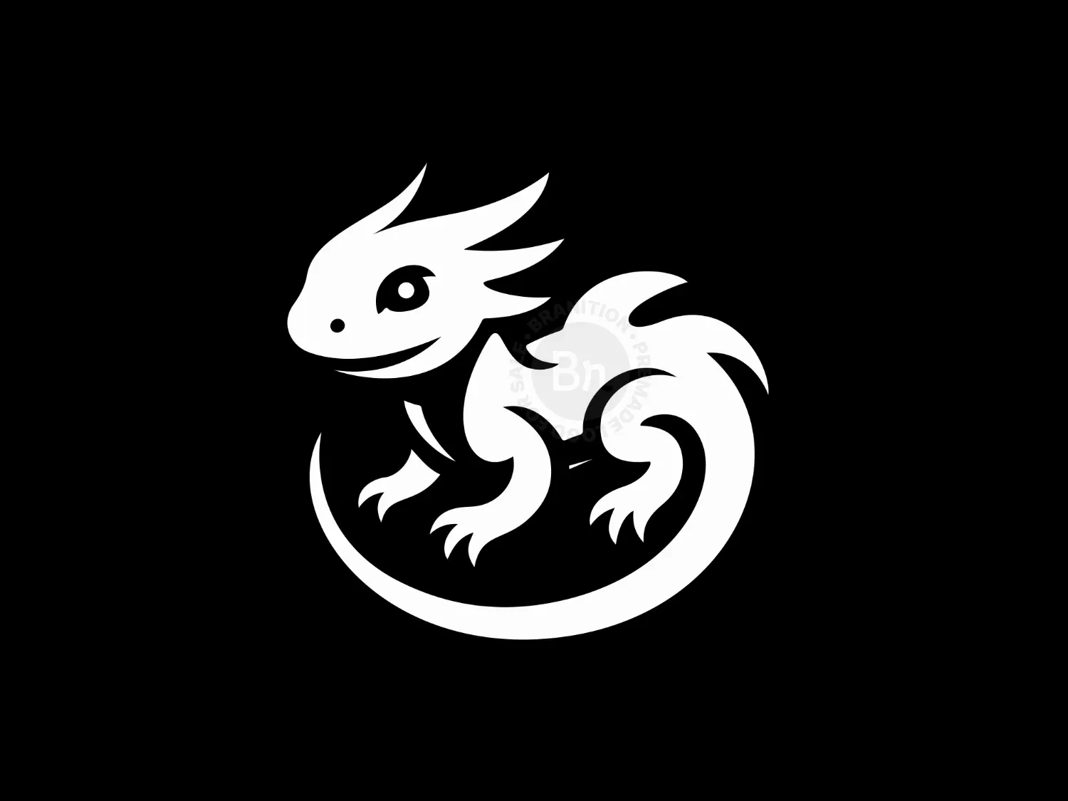 Elegant And Abstract Baby Dragon Logo