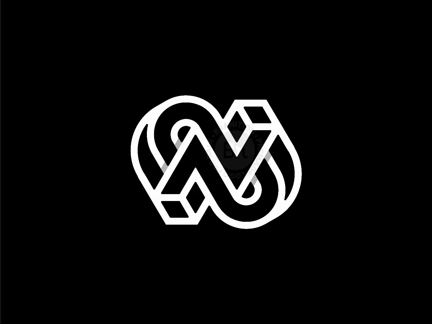 Letter N Infinity Geometric Logo