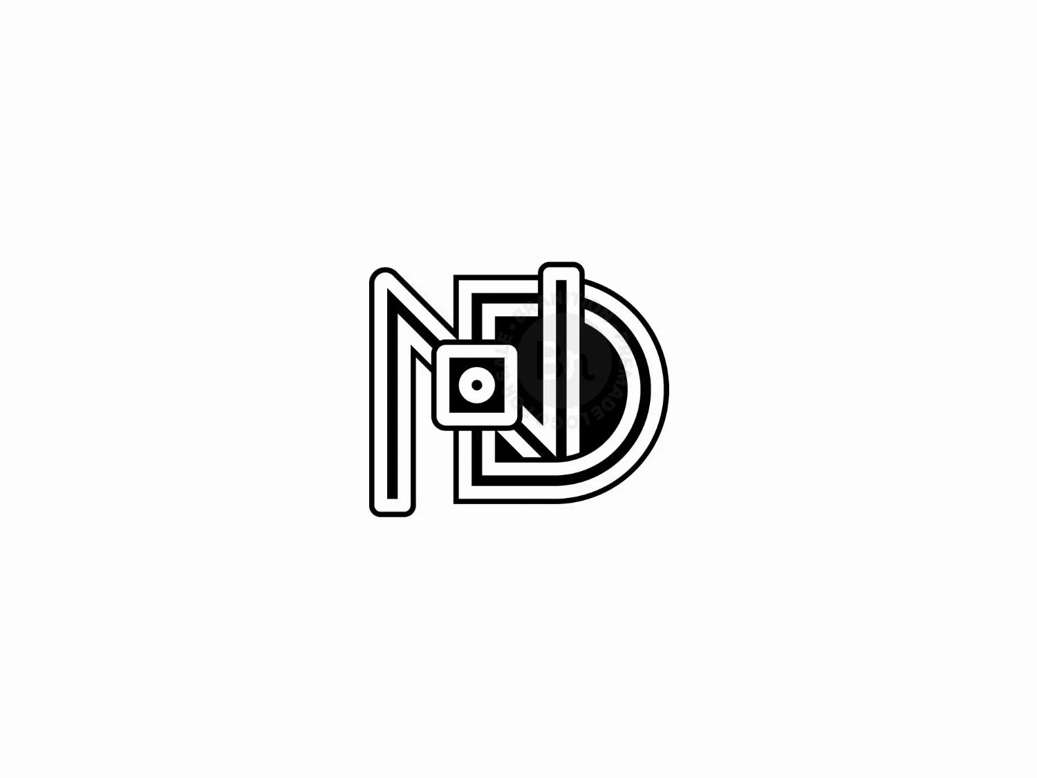 abstract nd monogram logo 0