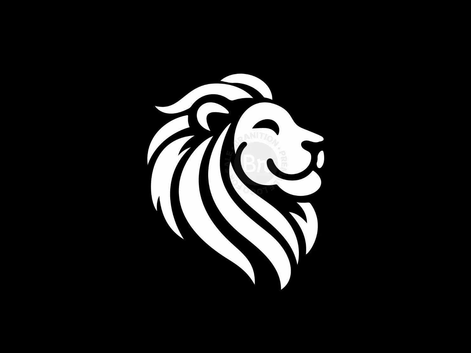 Abstract And Elegant Smiling Lion Logo