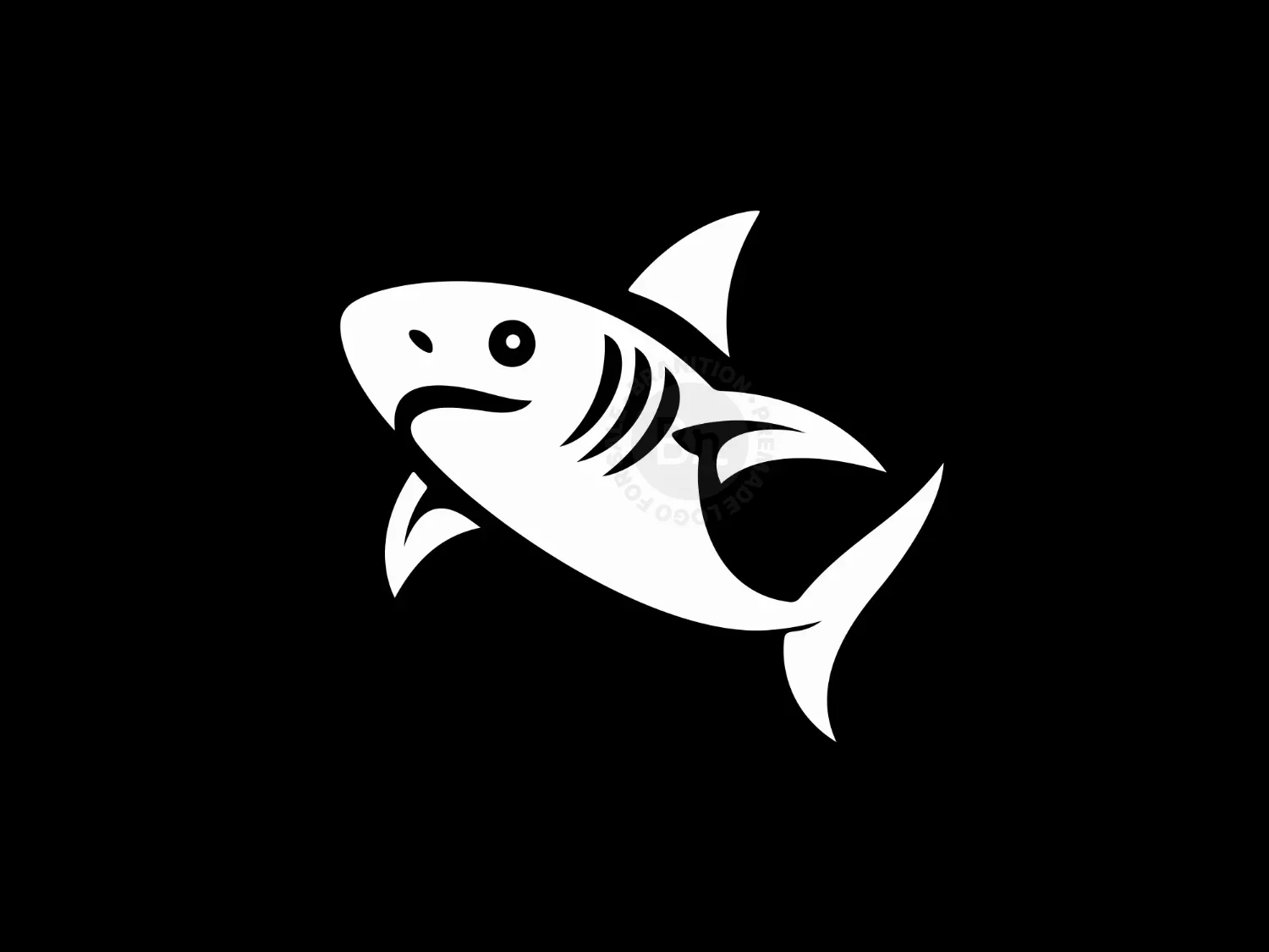 Abstract And Elegant White Shark Logo