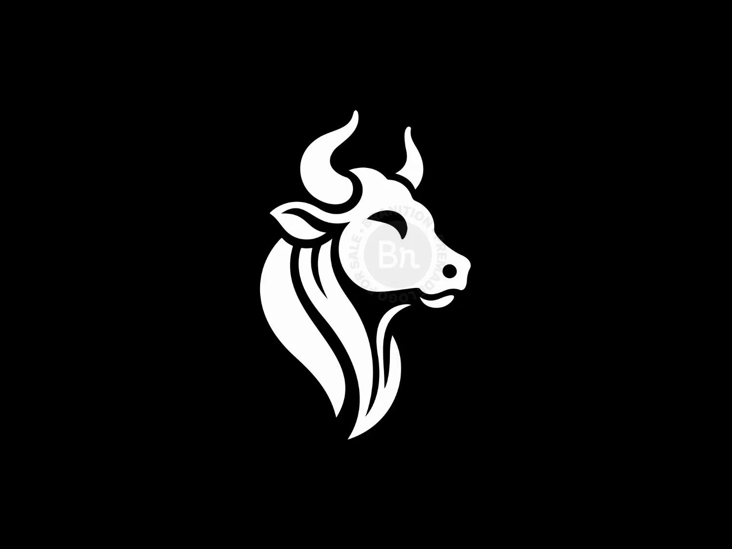 Abstract And Elegant Bull Head Logo