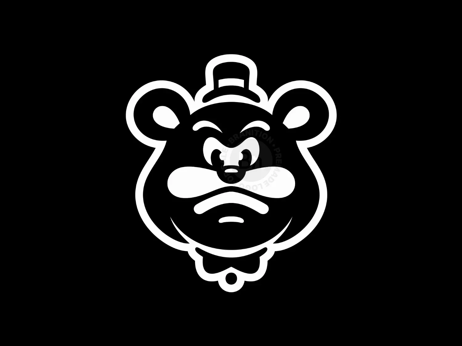 Cute Angry Classic Bear Logo