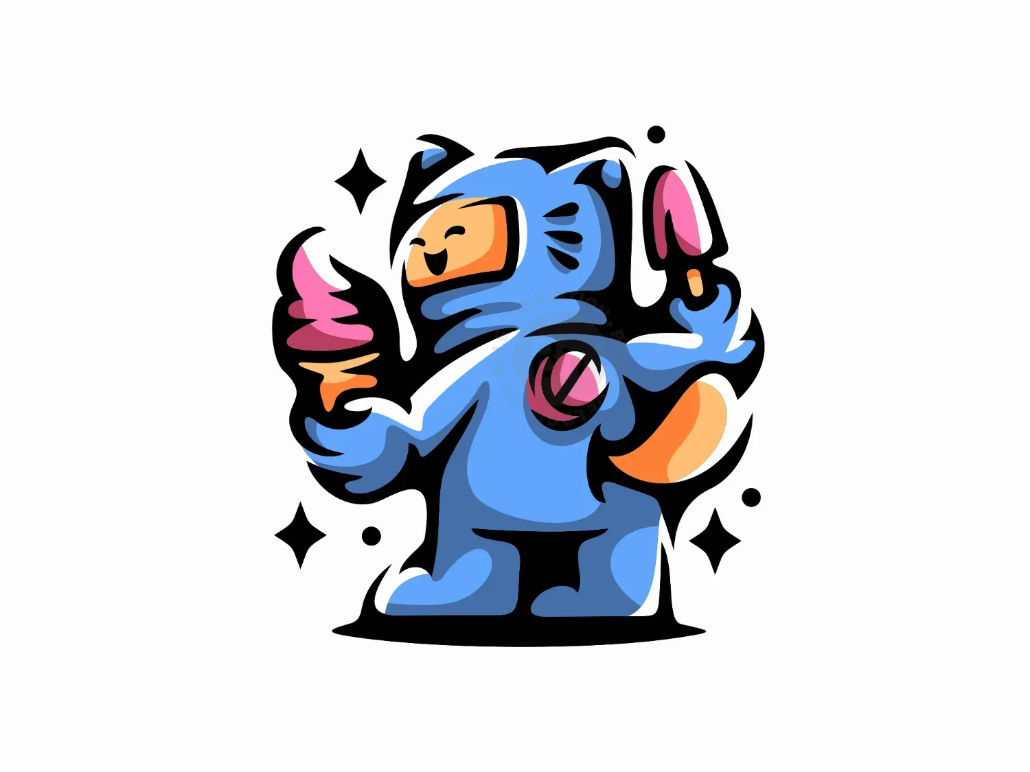 Space Ice Cream Cat Logo