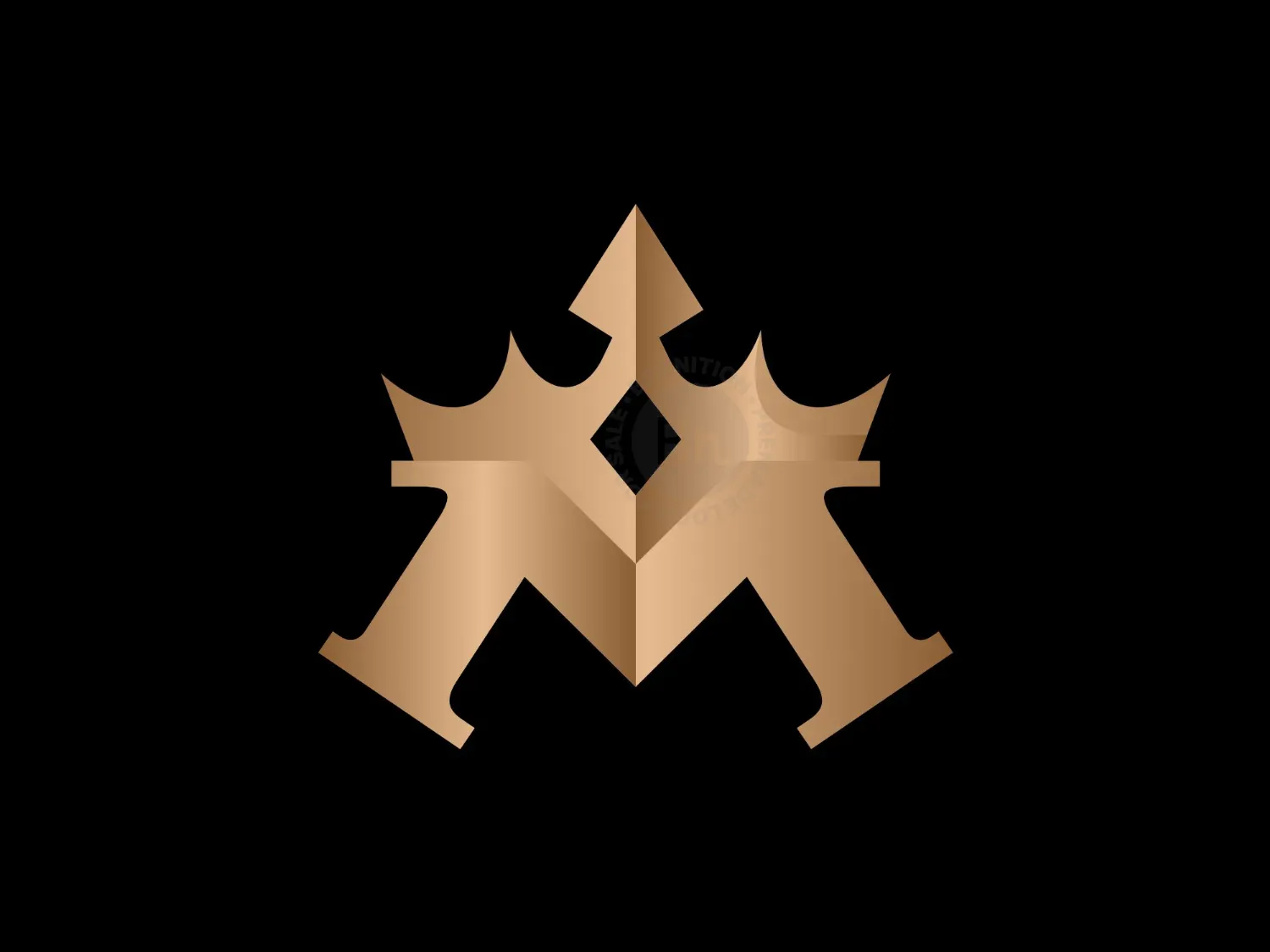 Letter M Crown Luxury Simple Logo