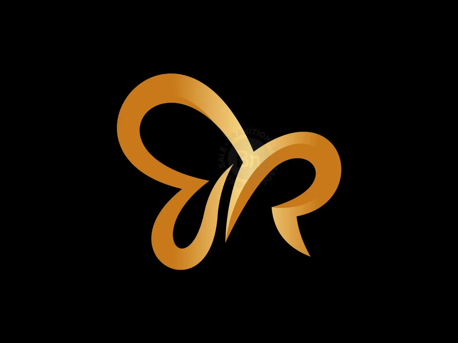 Letter R Butterfly Luxury Modern Logo