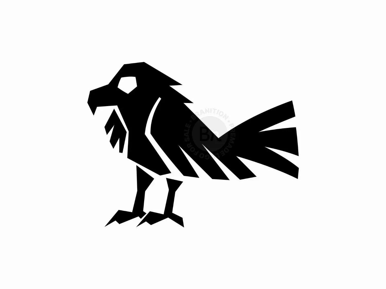 Bird Raven Geometric Logo