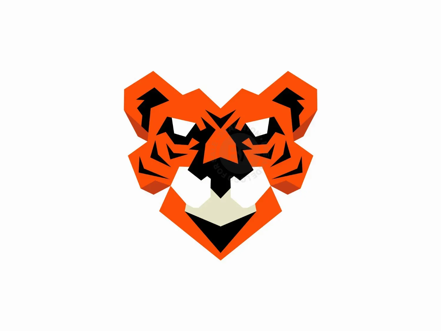 Head Tiger Geometric Logo