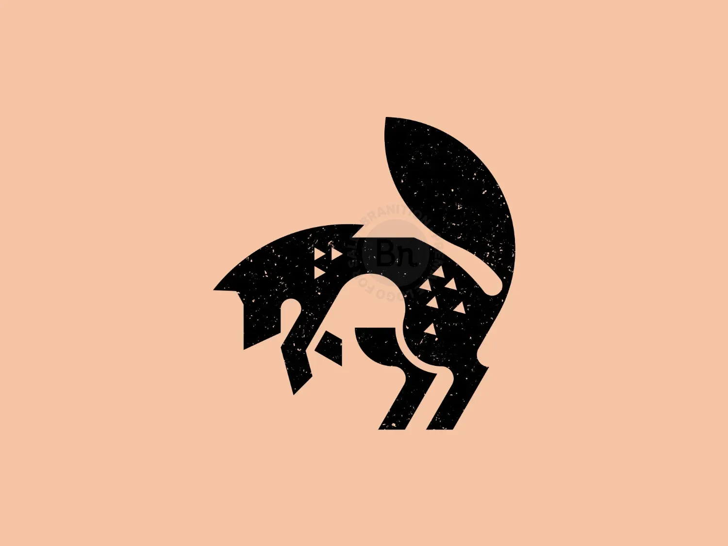 Jumping Wolf Geometric Logo