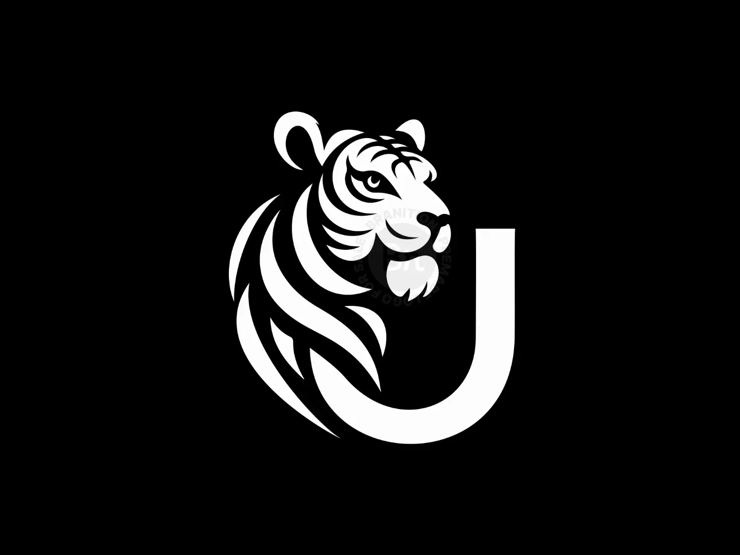 Abstract Letter U With Tiger Head Logo