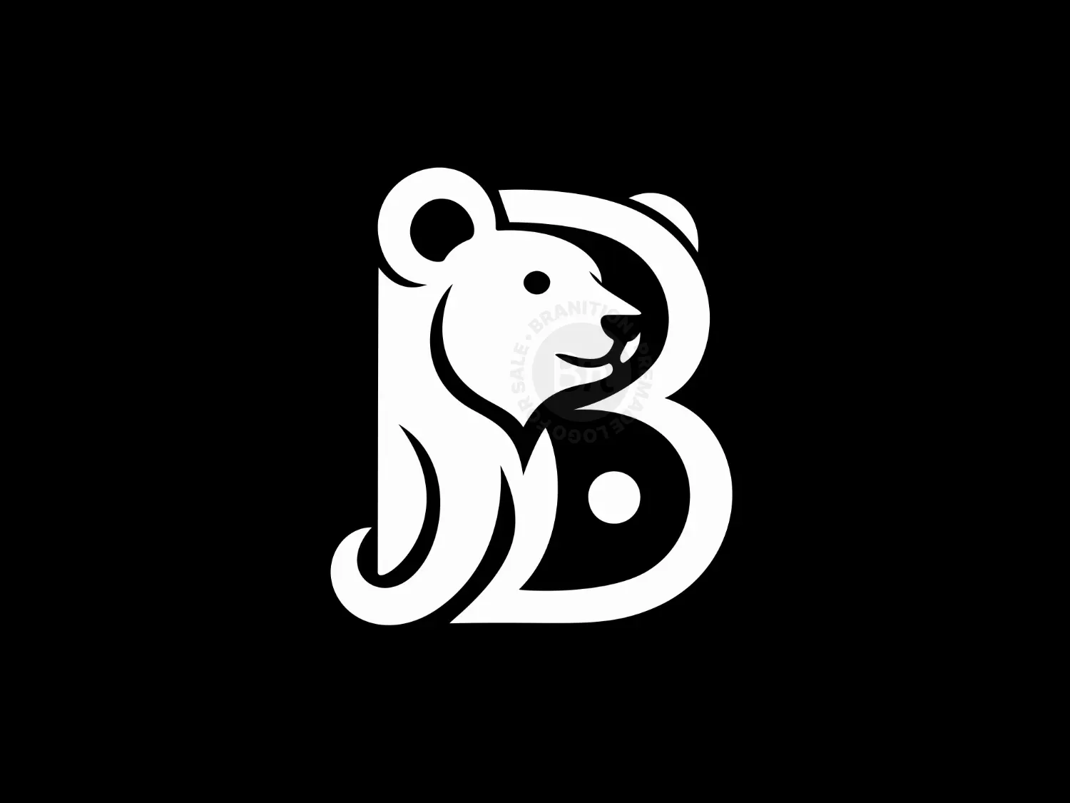 Abstract And Elegant Letter B With Bear Logo