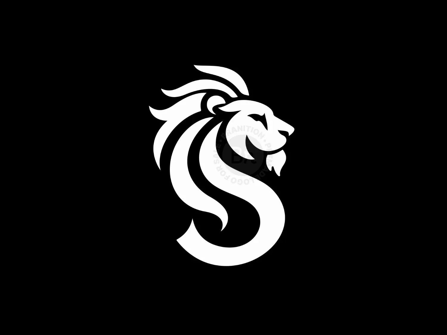 Elegant And Bold Lion With S Shape Logo