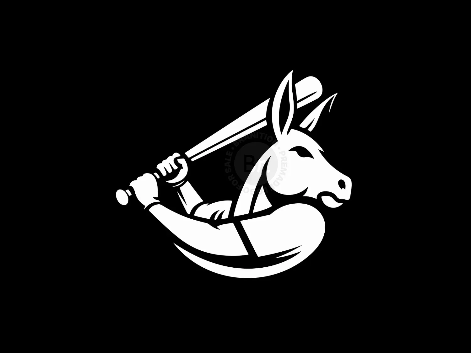 Bold And Dynamic Donkey Baseball Logo