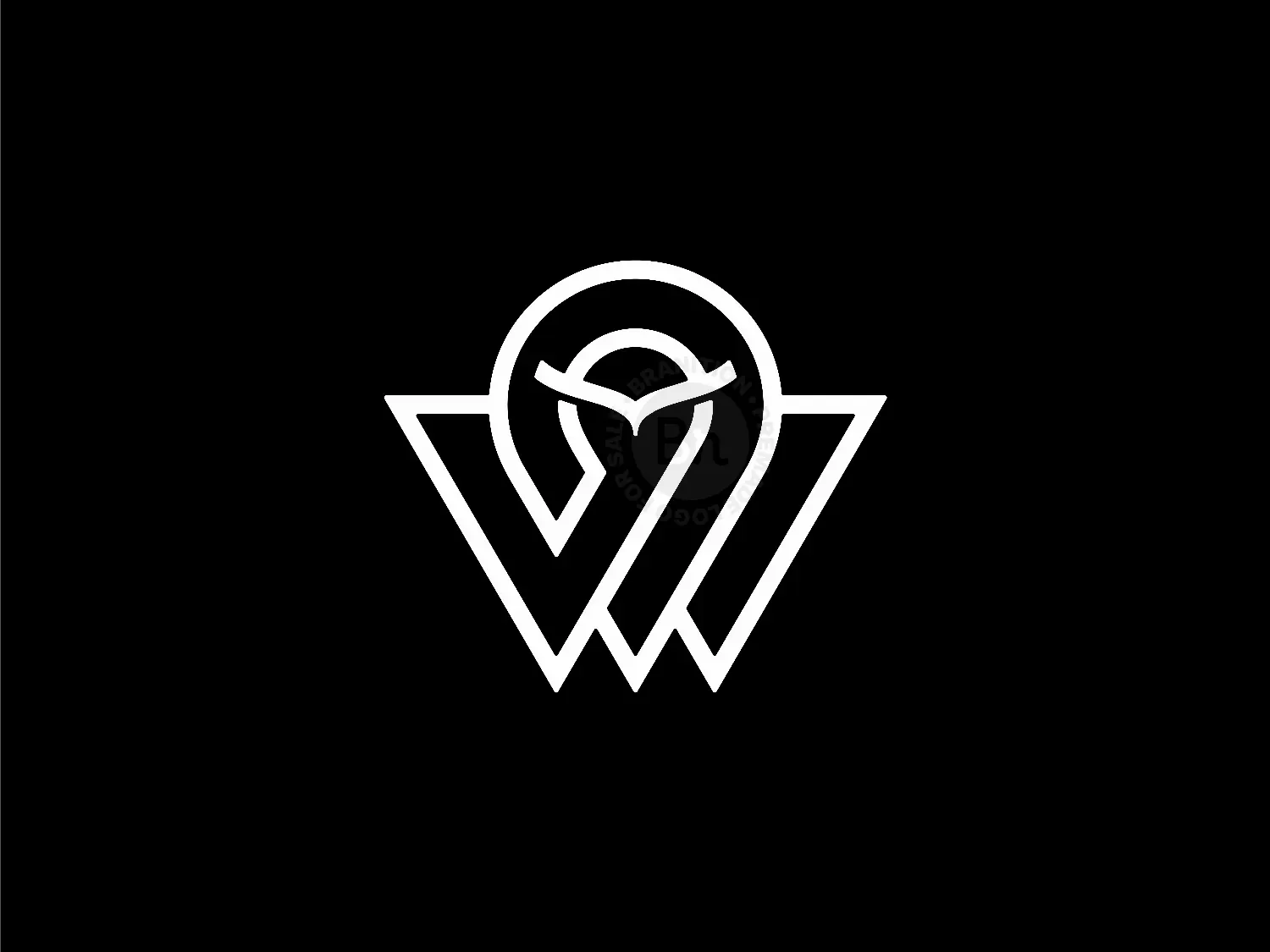 Letter W Pin Owl Logo