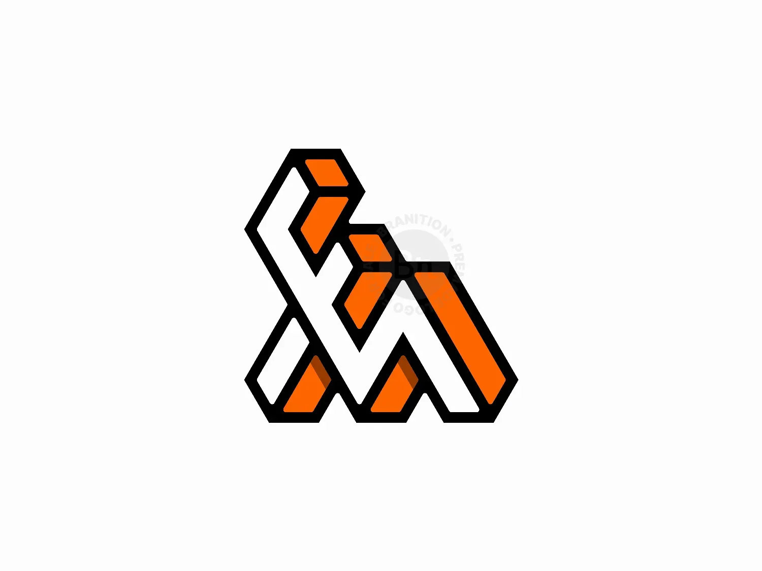 Letter ME EM Geometric Logo