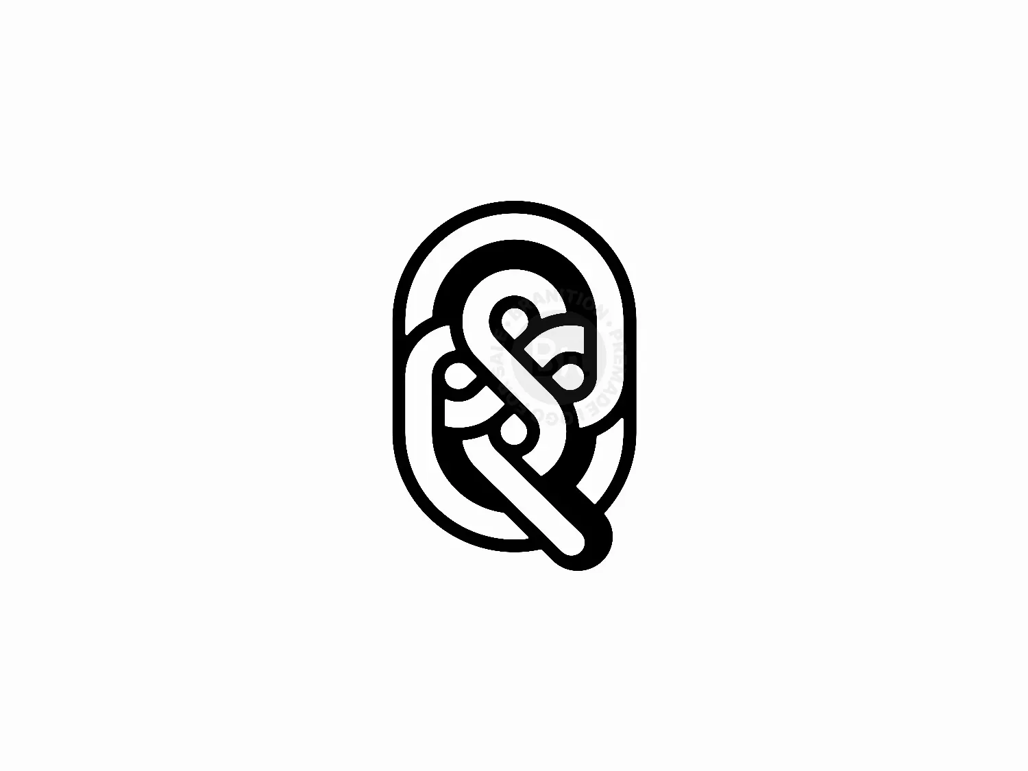 Letter Q Looping Knotwork Logo