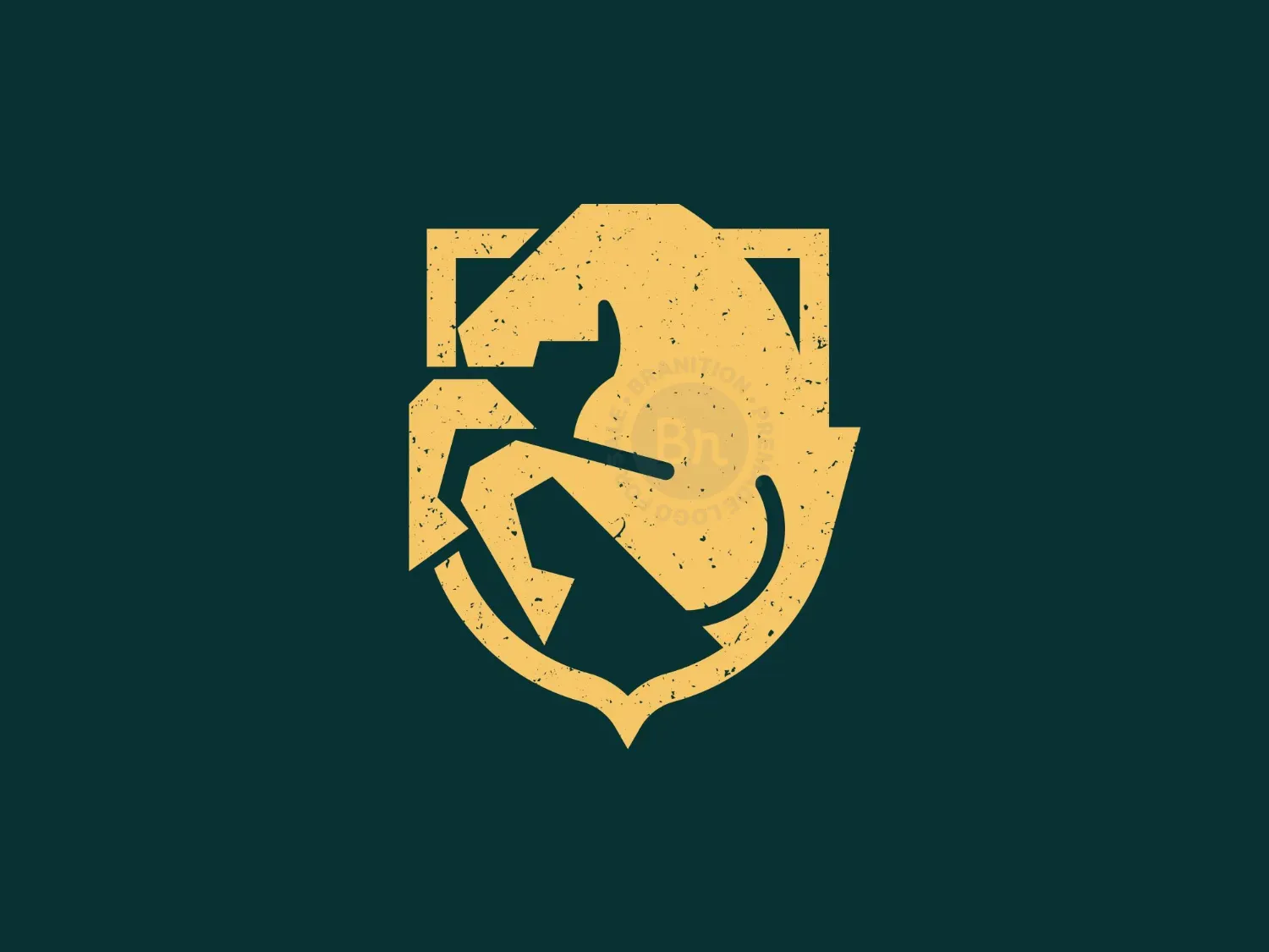 Horse Shield Geometric Logo