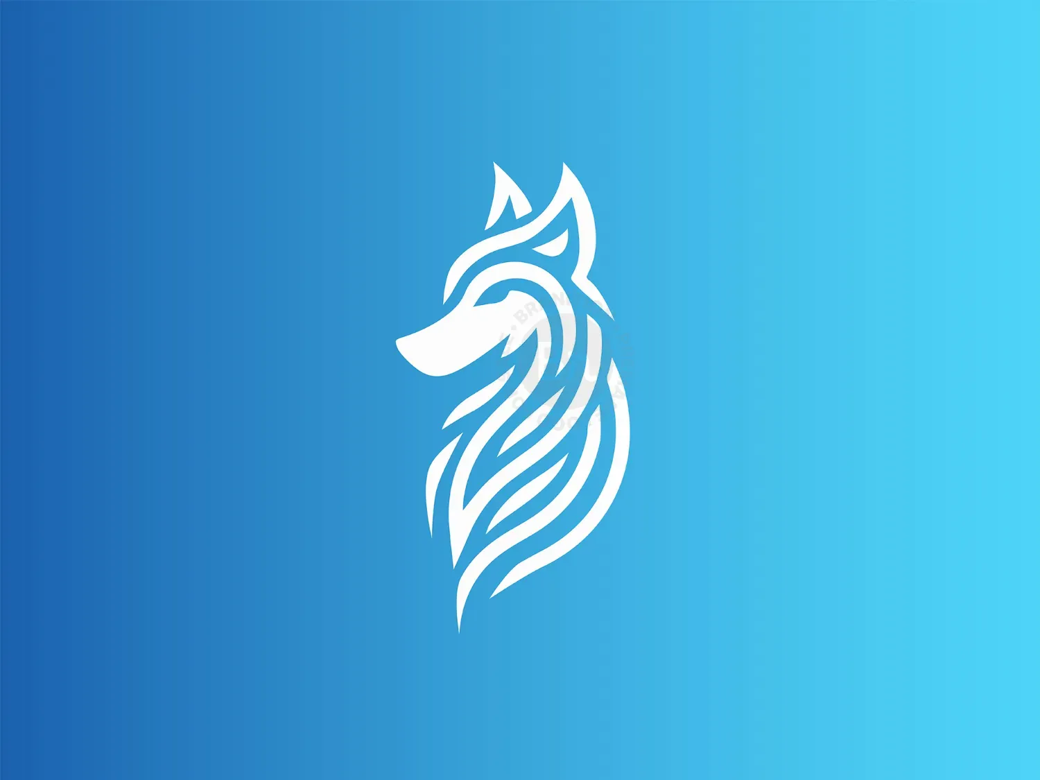 Abstract Line Art Wolf Logo