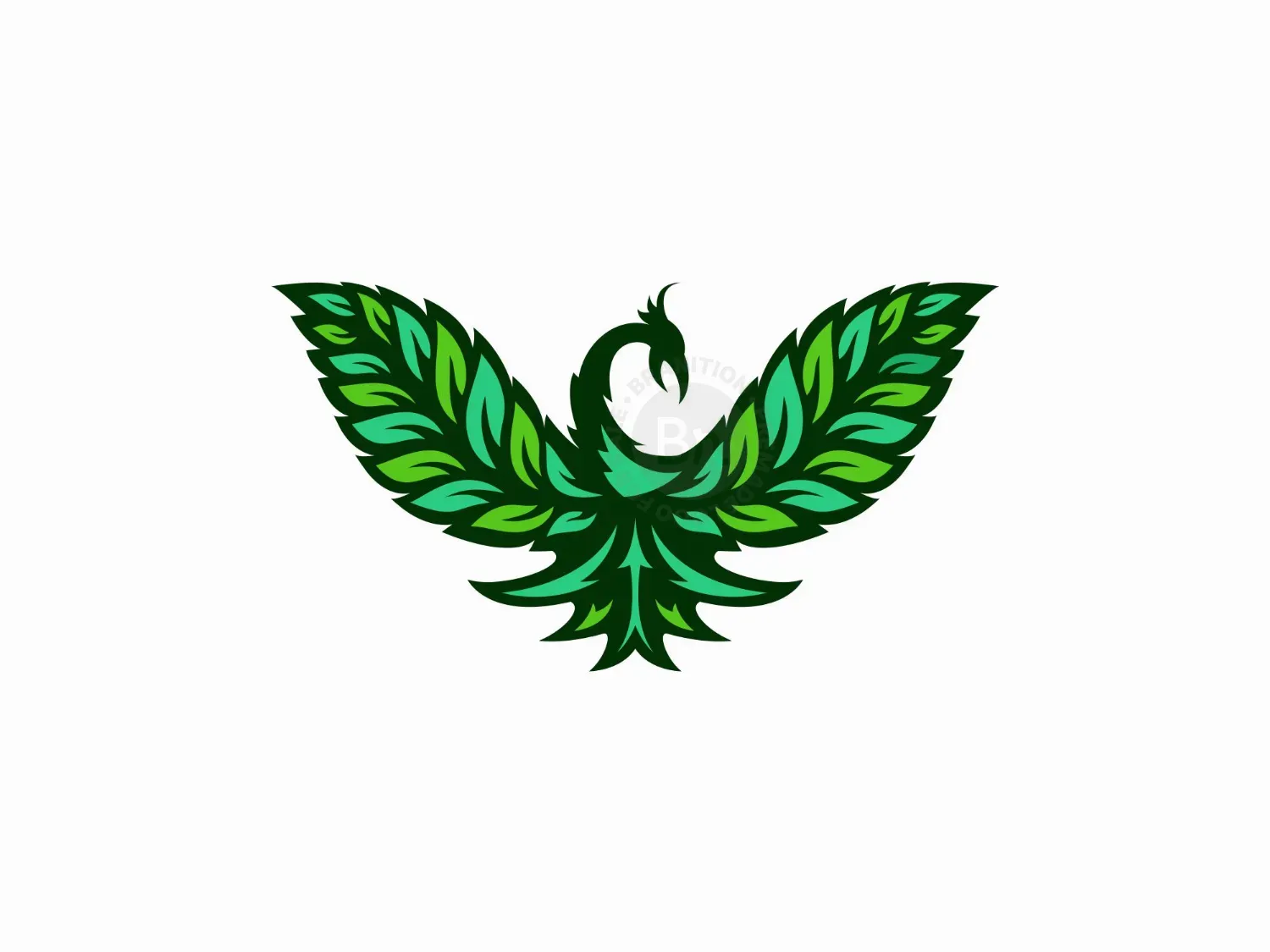 Phoenix Leaf Illustration Logo