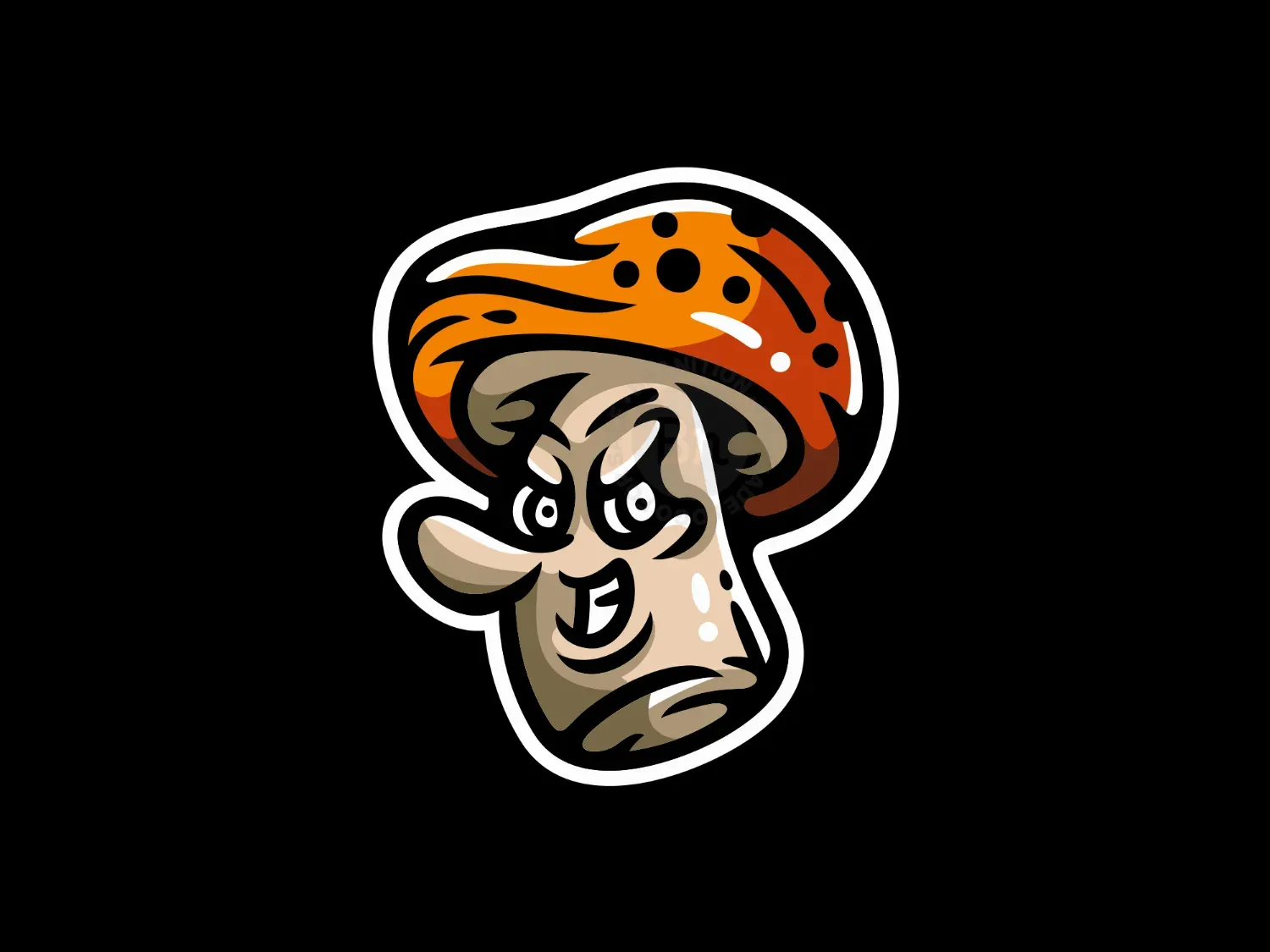 Scared Hat Mushroom Logo Character