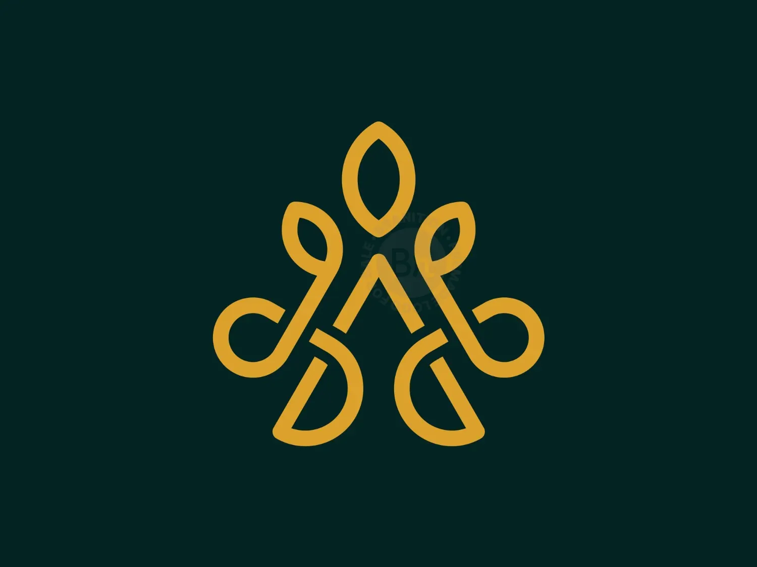 Letter A Leaf Luxury Logo