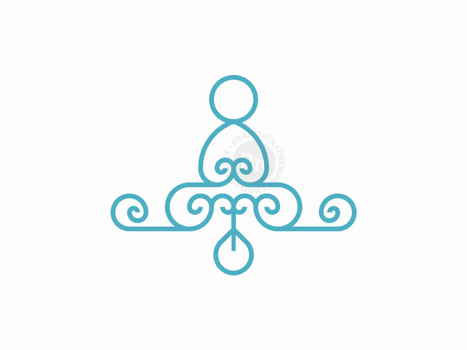 Yoga Ornament Line Logo