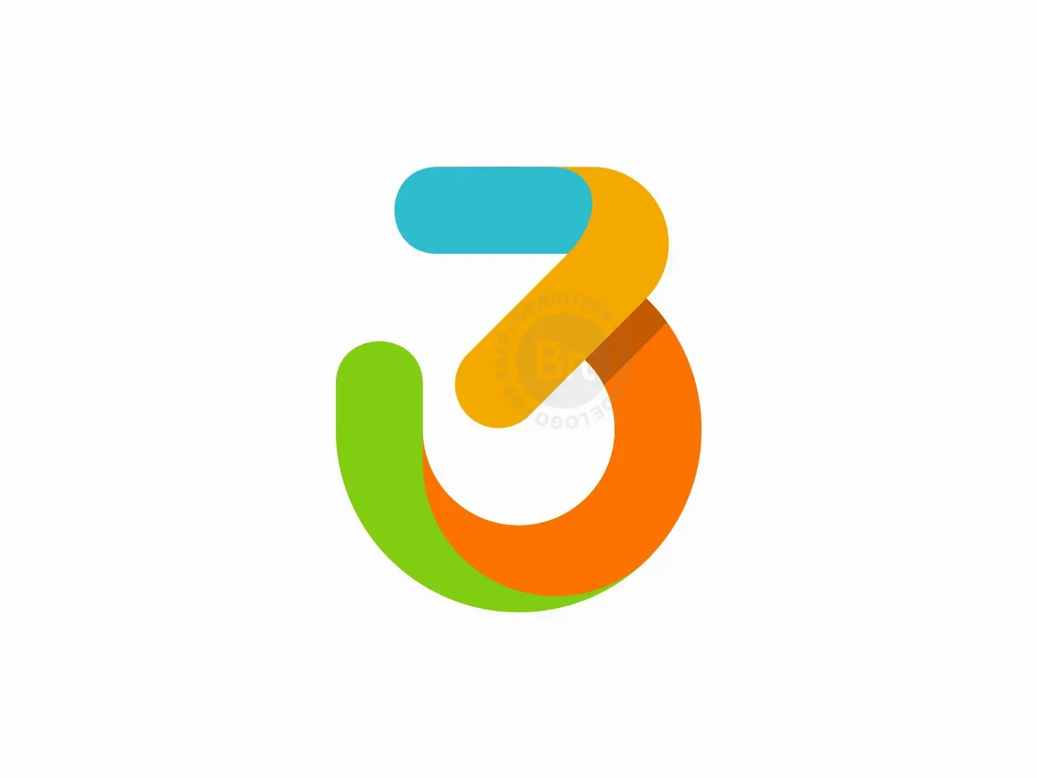 3 Or Three Colorful Logo