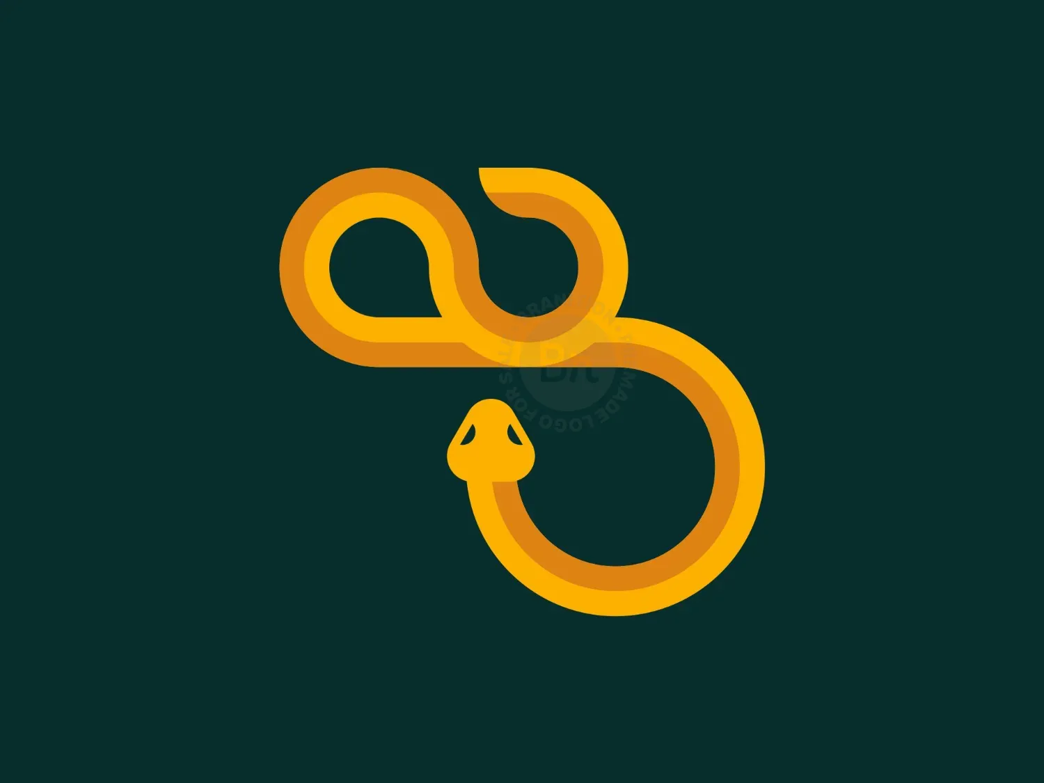 Letter B Snake Logo