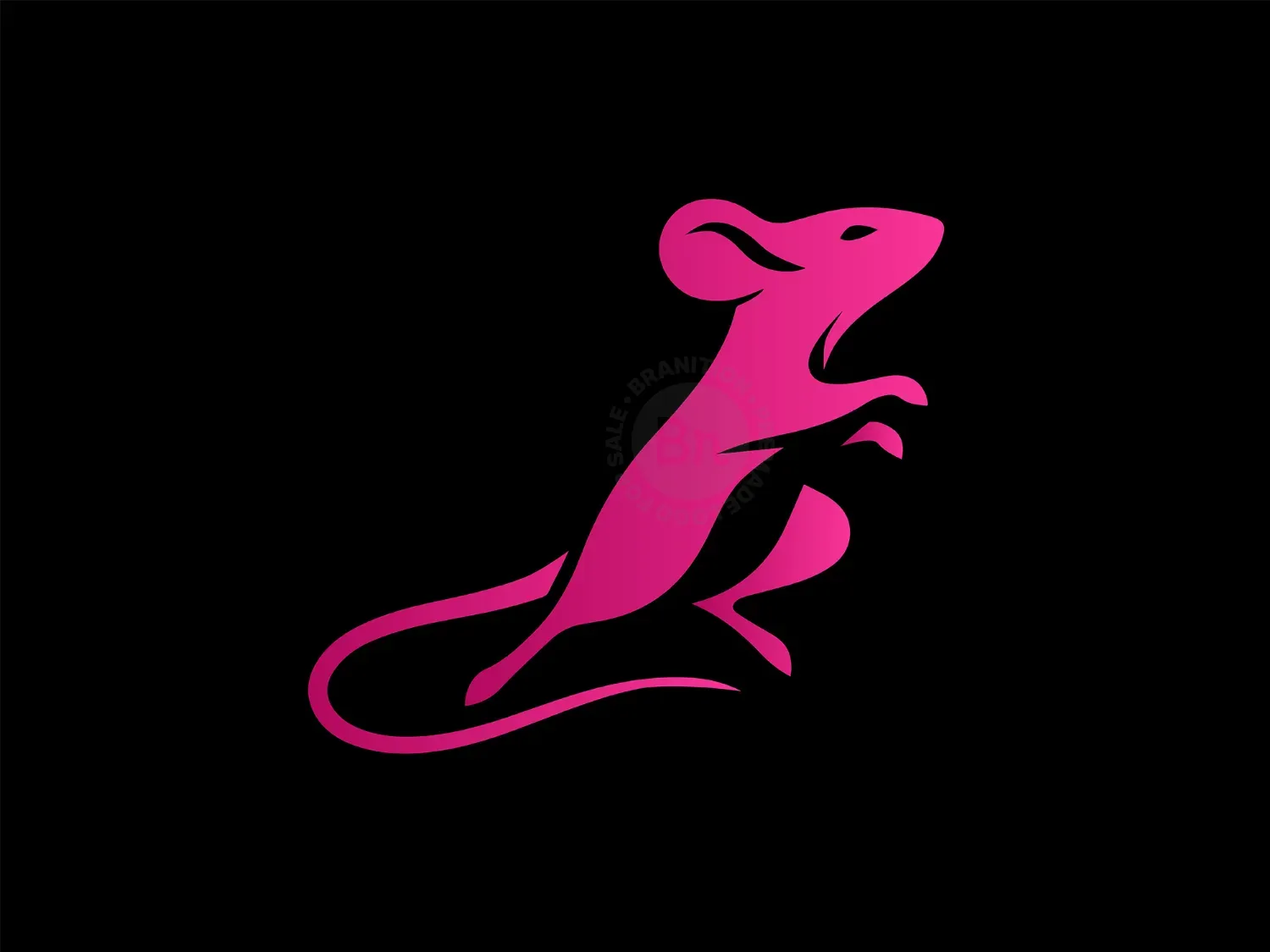 Modern And Elegant Cute Red Mouse Logo