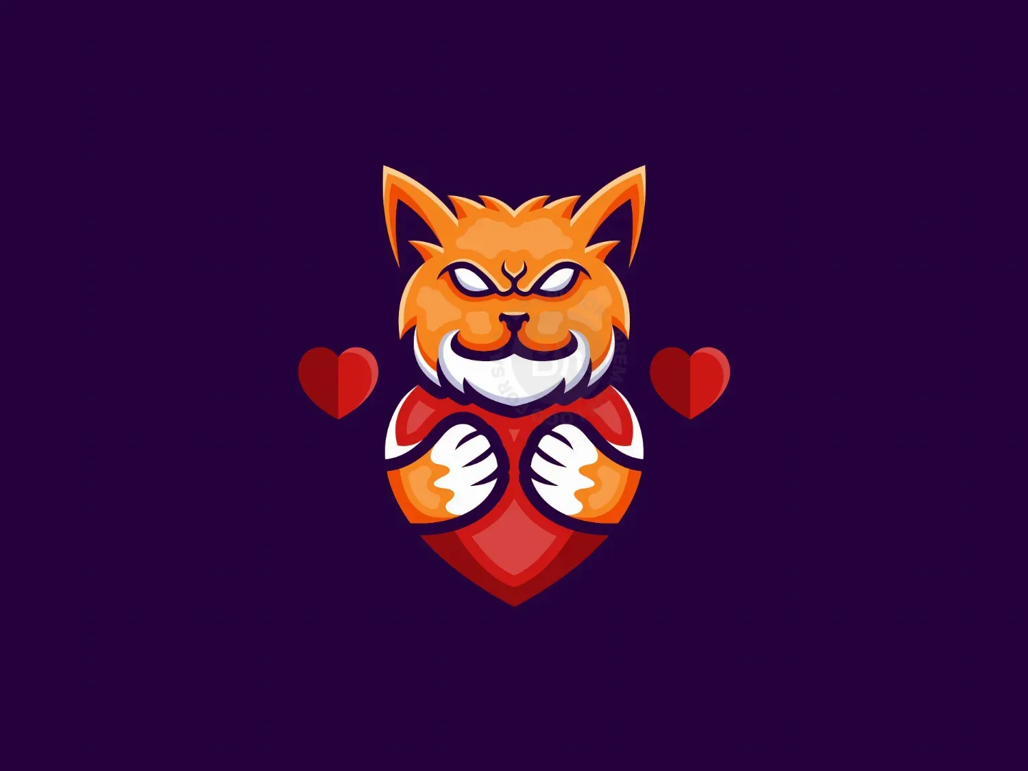 Cat Love Mascot Logo