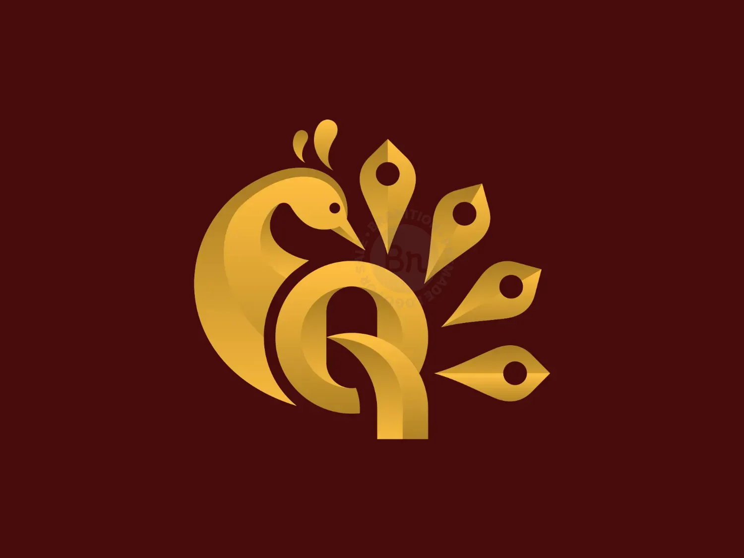 Q Golden Peacock Logo