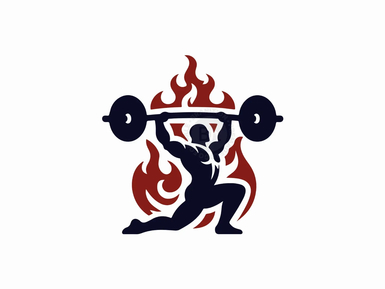 Flaming Weight Lifting Fitness Logo