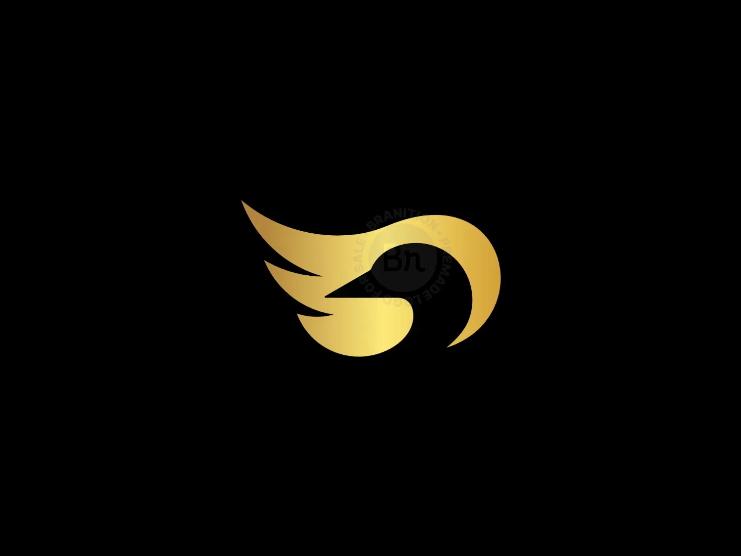 NEGATIF SPACE LUXURY GOLDEN SWAN LOGO