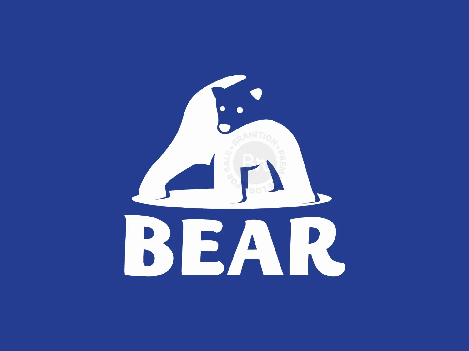 Bear Negative Space Logo Design