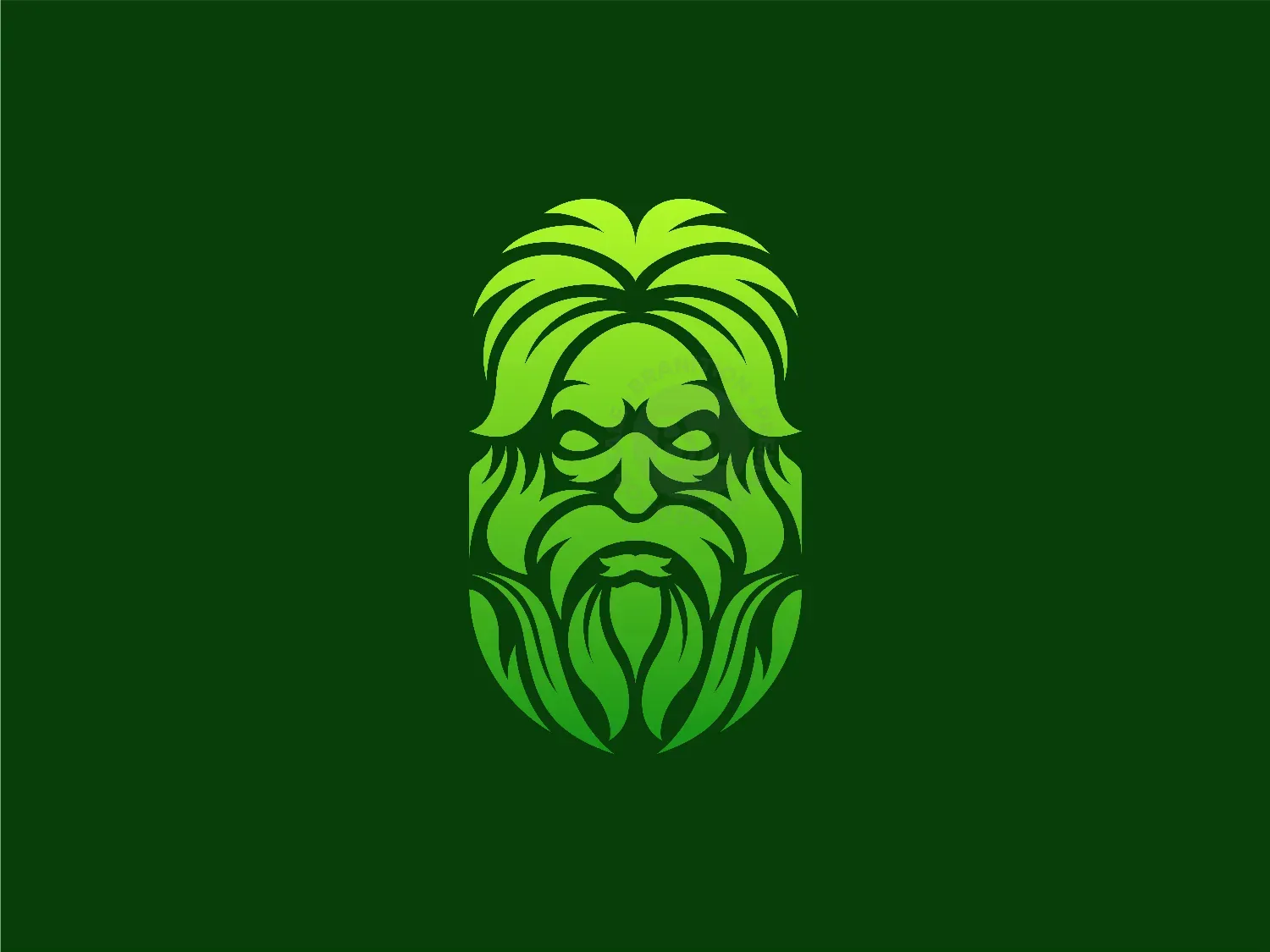 God Zeus Leaf Nature Logo