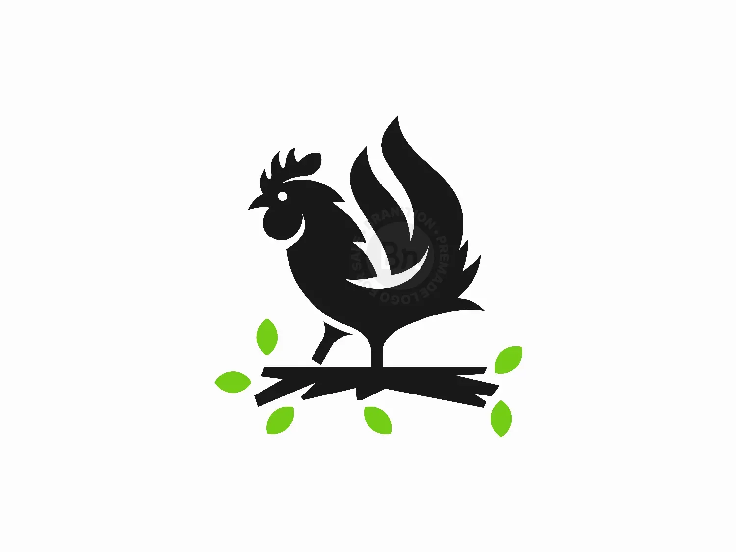 Rooster Leaf Geometric Logo