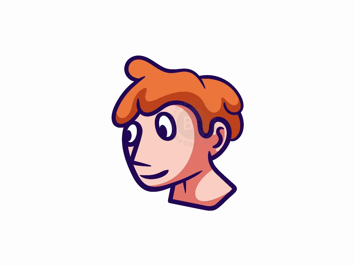 Head Boy Cartoon Logo