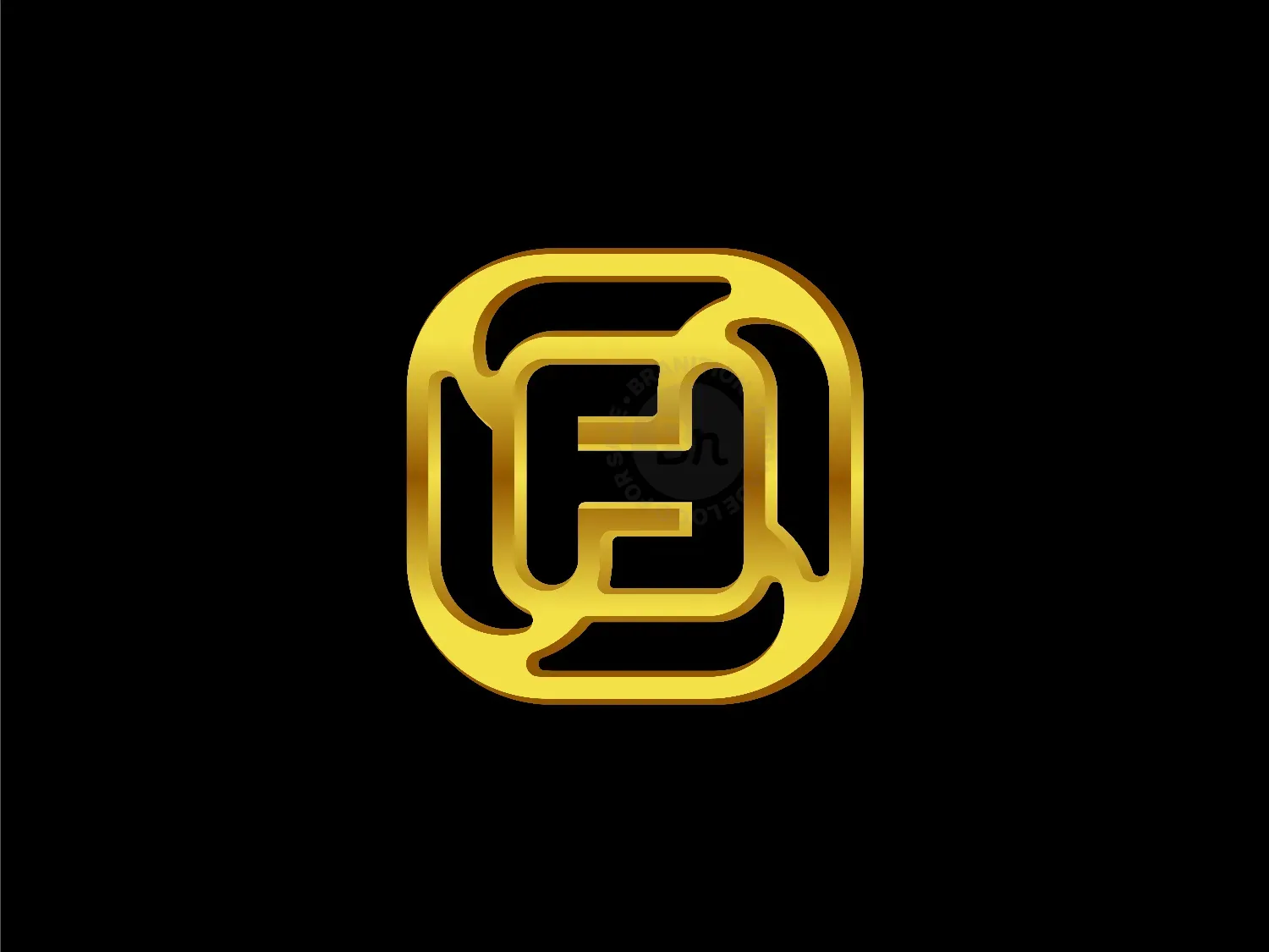 Letter F Initial FF Elegant Goldline Logo