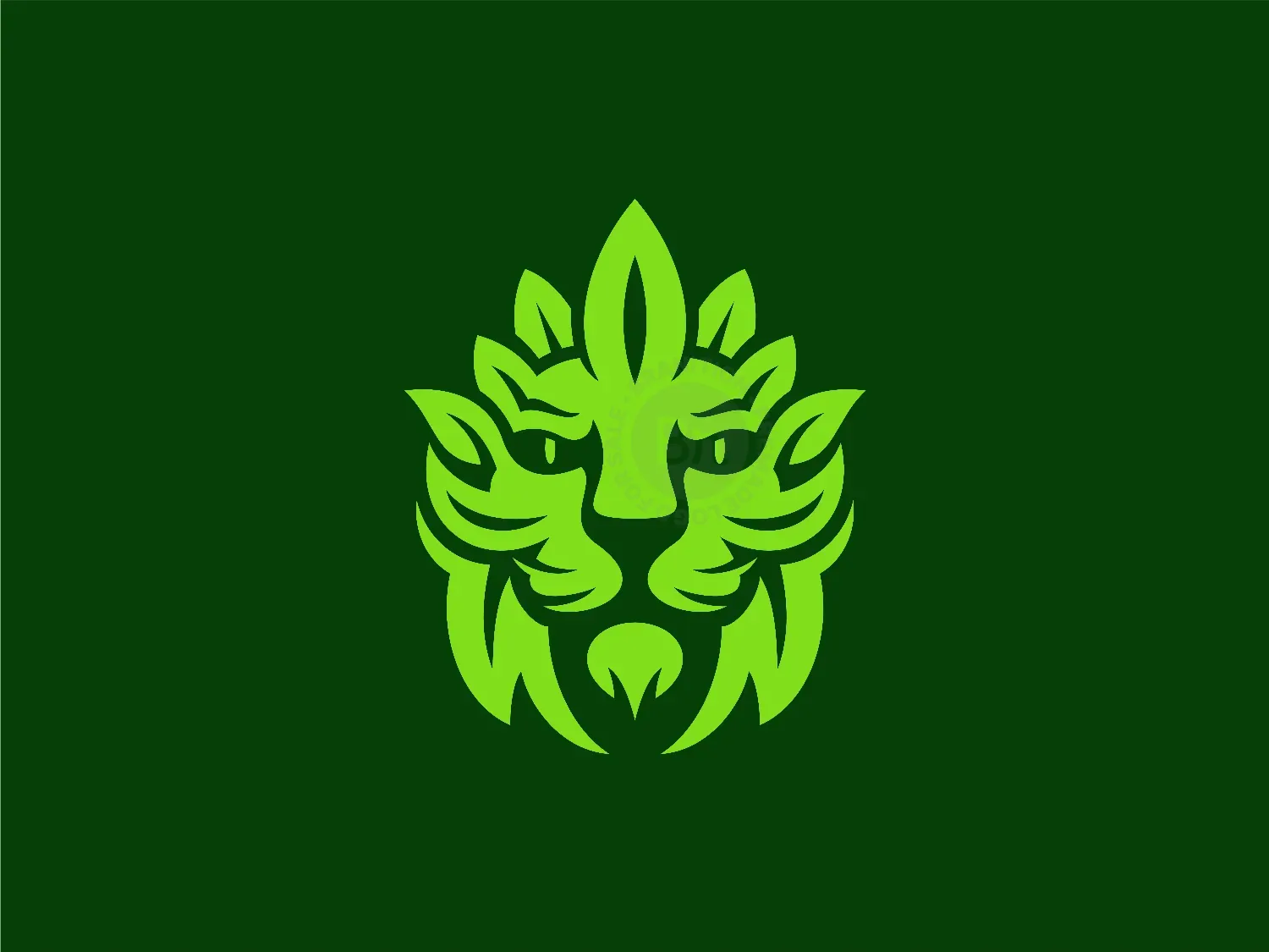 Lion Leaf Nature Logo