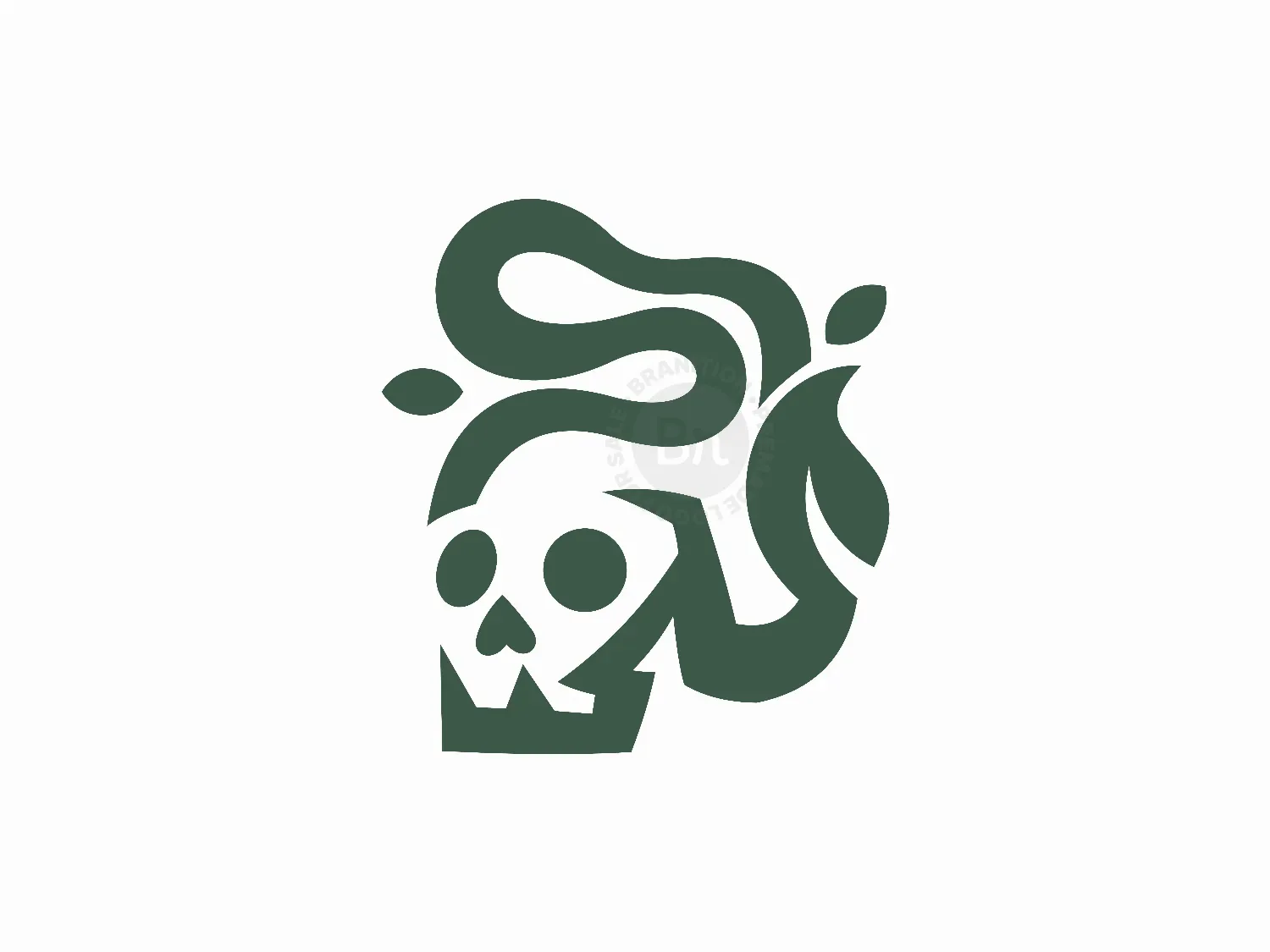 Skull Leaves Logo