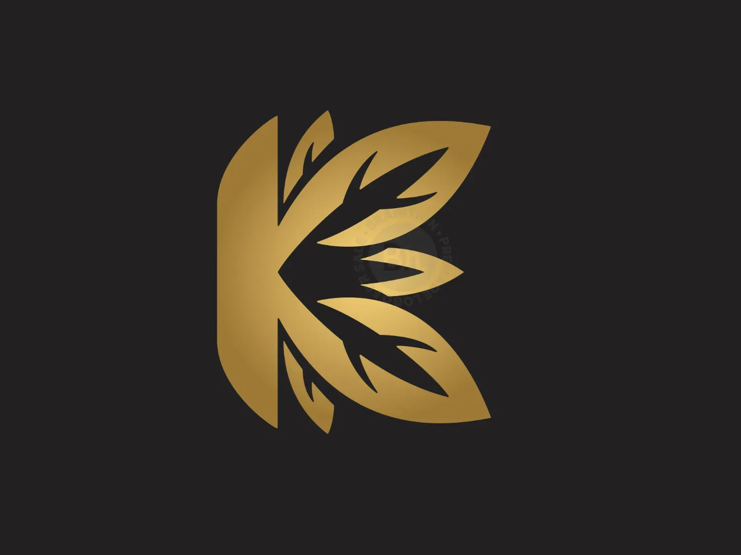 Letter K Leaf Logo