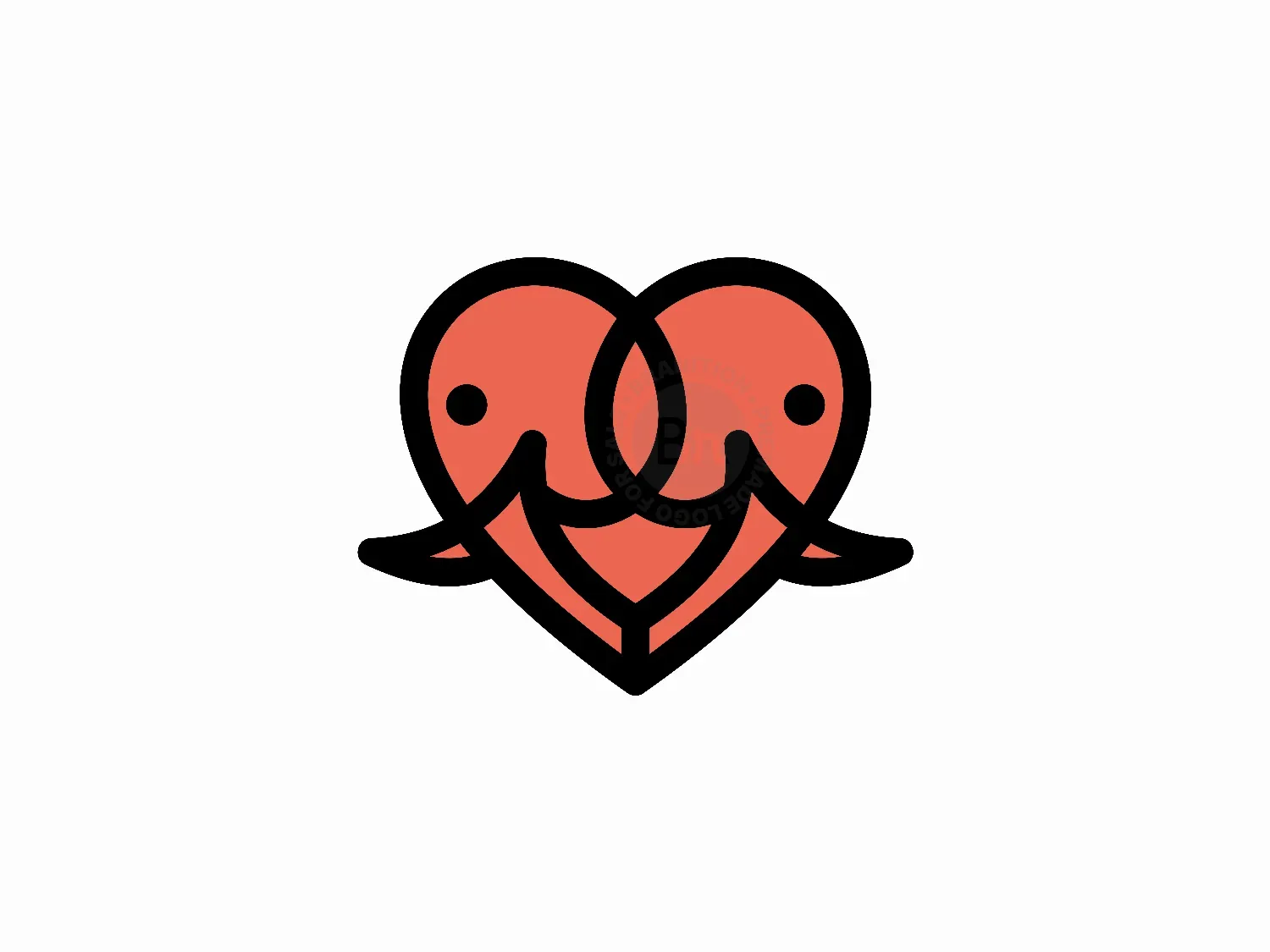 Couple Elephant Love Logo