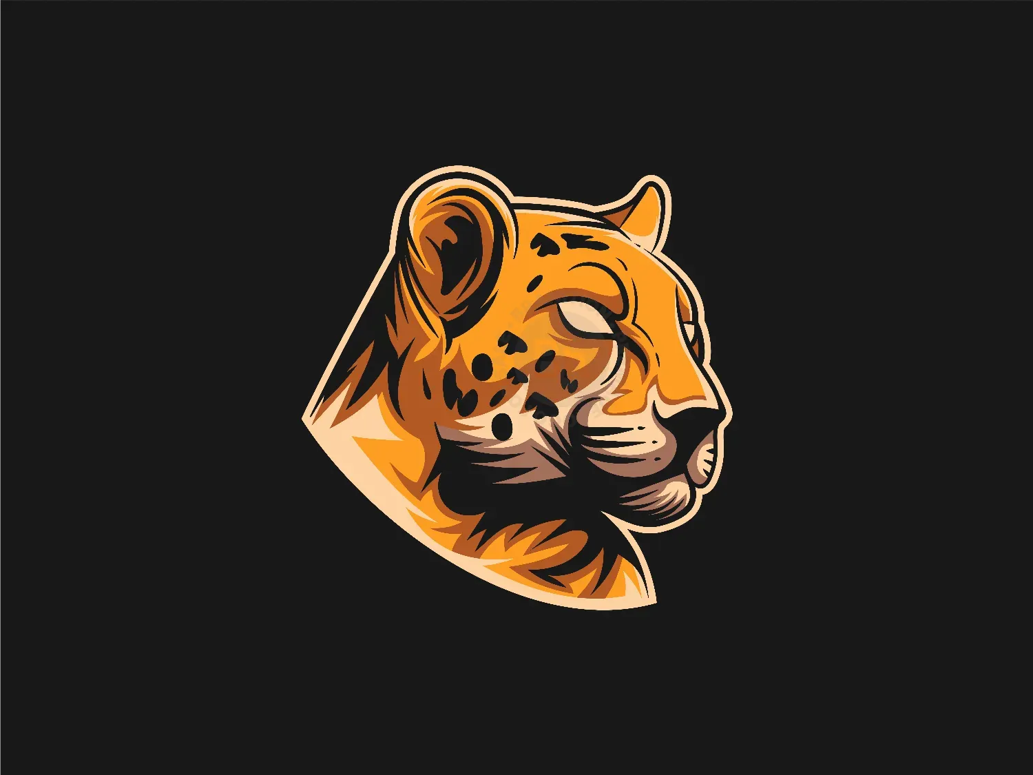 Head Cheetah Illustration Logo