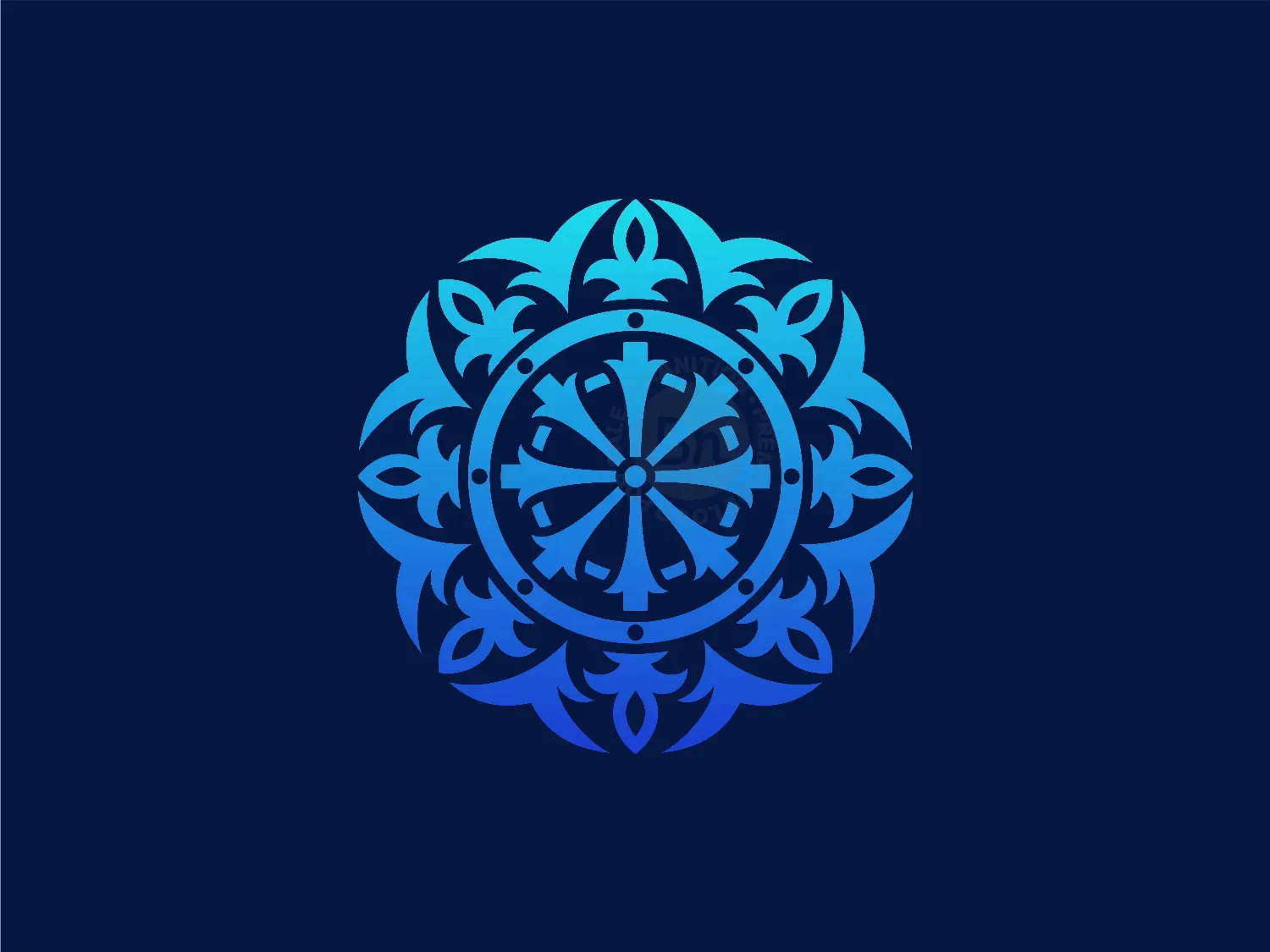 Wheel Navy Ornament Logo