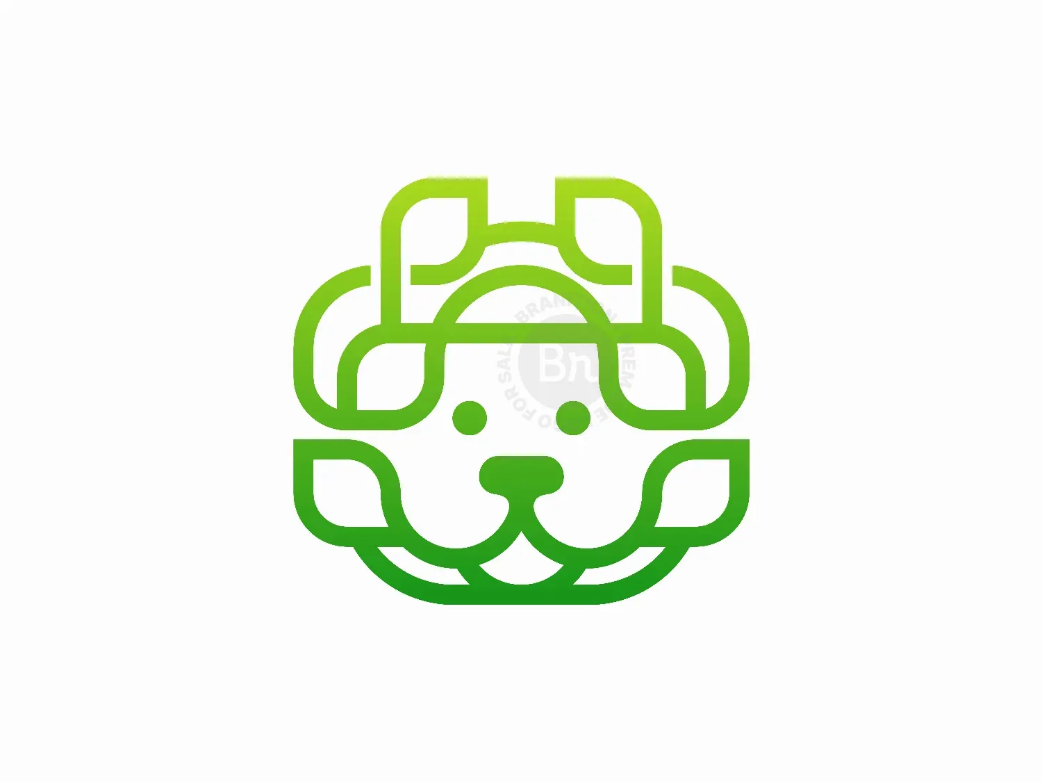 Head Dog Leaf Line Simple Modern Logo