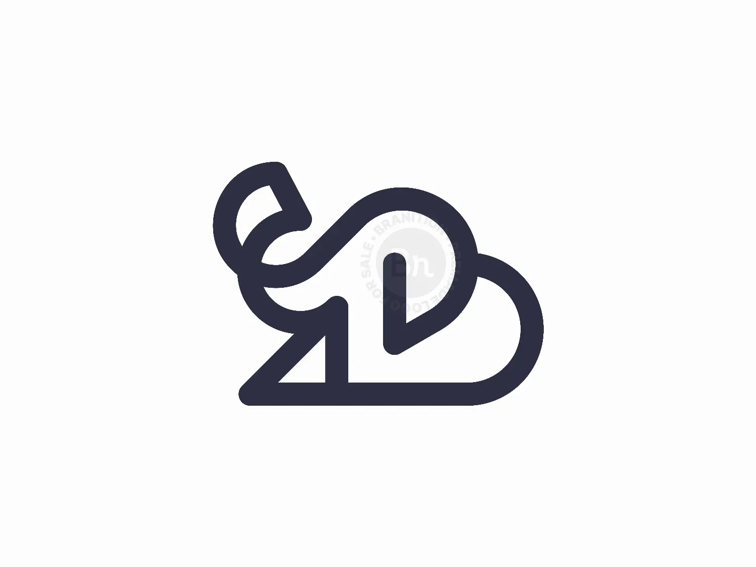 Letter B Elephant Modern Simple Logo