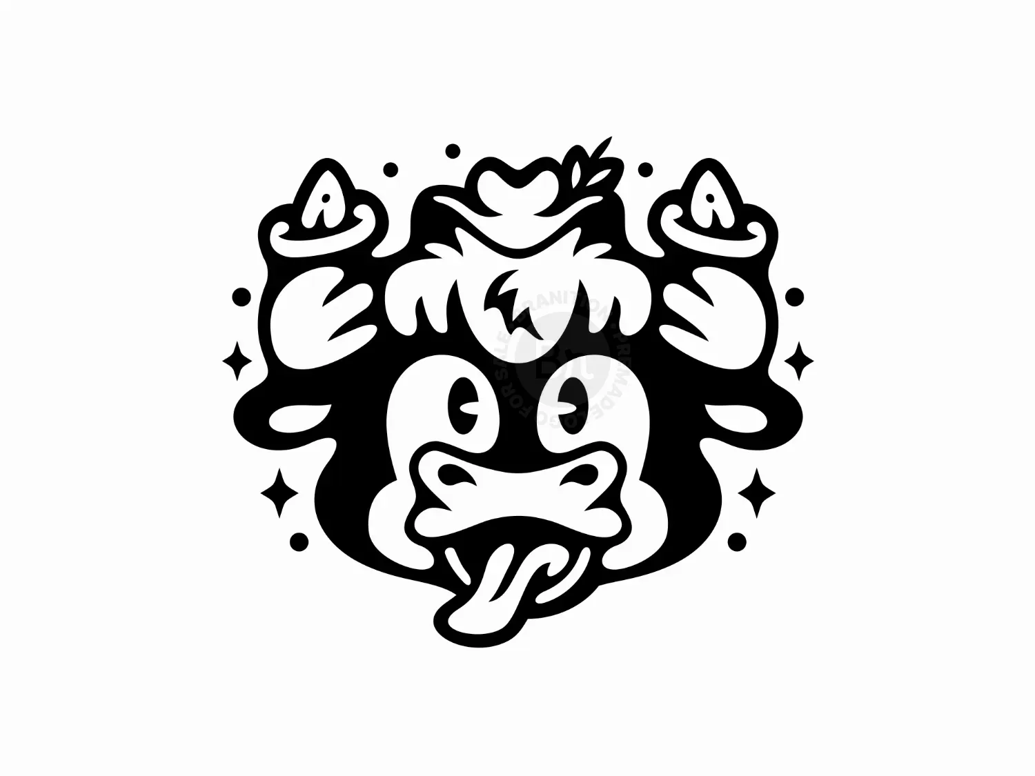 Cute Cowboy Bull Cartoon Logo