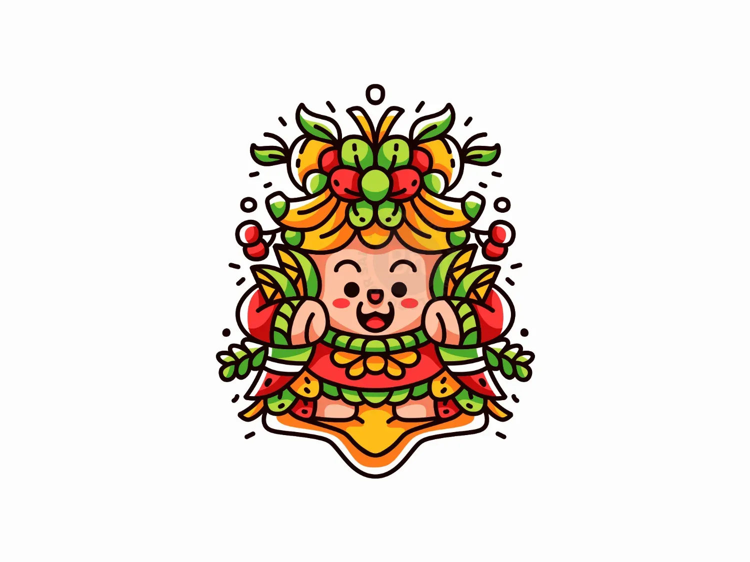 Cute Mascot Fruit Logo